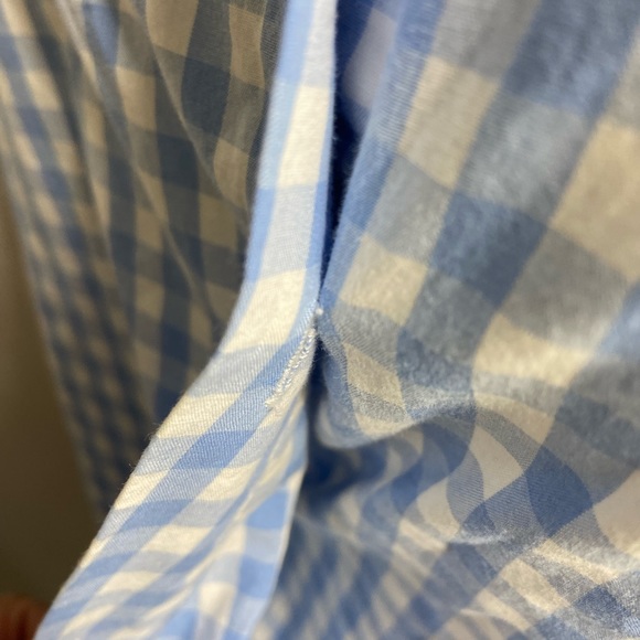 AVON BLUE & WHITE WRAP TOP - Picture 6 of 7